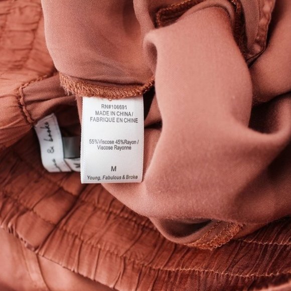 Young Fabulous & Broke Cargo Pants Silky Satin Joggers Drawstring M - Picture 7 of 14